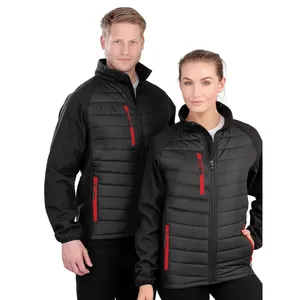 Sustainable Black Compass <b>Padded</b> Softshell Raincoat Comfortable Merchandising Essential - Product Image 2