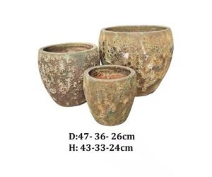Antique Atlantis Flower <b>Pots</b> Durable Rustic <b>Clay</b> <b>Planters</b> for Garden Landscaping - Product Image 3