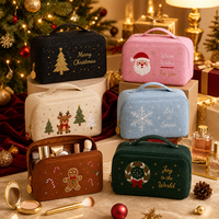 Sac de Voyage Cosmétique Brodé de Noël en Gros Grande Capacité Organisateur de Maquillage Portable pour Femmes Trousse de Toilette OEM ODM