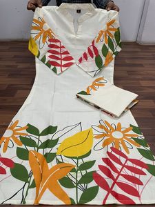 Precioso aspecto elegante Khadi algodón con impresión digital Co-Ord conjunto mujer fabricante de moda - Product Image 5