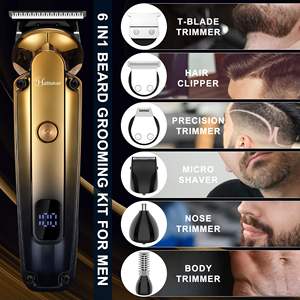 Kit de rasoir électrique professionnel pour hommes IPX7, tondeuse à barbe et cheveux, tondeuse à lame en T à zéro écart pour nez, oreilles et corps - Product Image 1