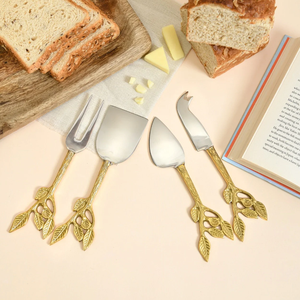 Juego de cuchillos decorativos de queso de acero inoxidable de plata y oro de lujo hechos a mano para el hogar, restaurante, Hotel a bajo precio - Product Image 2