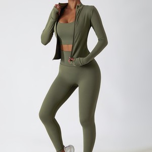 Leggings Largos de Cintura Alta para Mujer, Color Sólido, Elásticos, Transpirables, Cómodos, Deportivos, Tejido Sin Costuras, Ropa Deportiva - Product Image 1