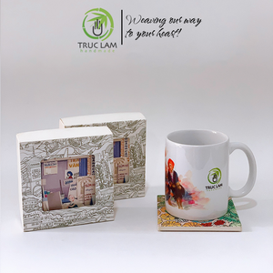 Ensemble de sous-verres carrés en céramique de haute qualité écologique, décoration de style de vie, vente en gros, bon prix, provenant du Vietnam - Product Image 2