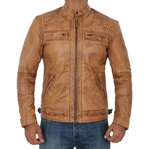 Último estilo al por mayor a prueba de viento chaqueta de cuero de los hombres superventas Stand Collar chaquetas de cuero de los hombres - Product Image 4