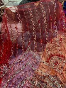 Best Price 100% Polyester Luxury <b>Beaded</b> Fabric with Zircon Handmade Indian Supplier <b>Garments</b> Making Woven and Mesh Pattern - Product Image 5