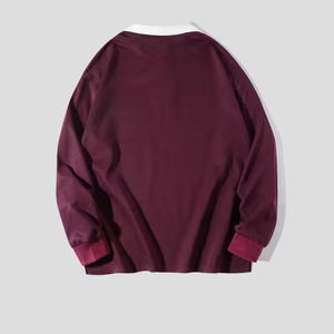 เสื้อฮู้ดดี้แขนยาวผู้ชาย New Basics ลายตัวอักษร ปิดกระดุม คอโปโล เสื้อสเวตเชิ้ตแบบมีกระดุมครึ่งตัว เสื้อฮู้ดดี้ลำลอง เสื้อโปโลผู้ชาย - Product Image 2