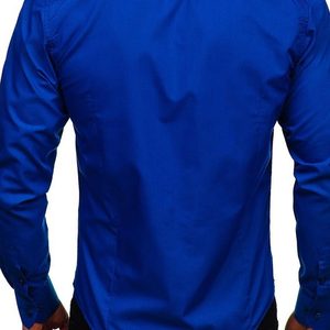 เสื้อแขนยาวลำลองสำหรับผู้ชายเสื้อสีพื้นระบายอากาศน้ำหนักเบา - Product Image 6