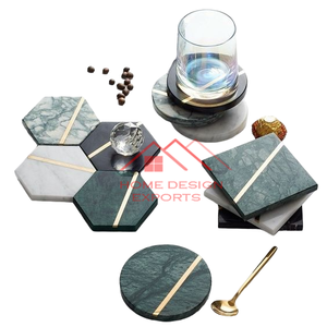 Posavasos de diseño de mármol blanco hecho a mano para el hogar, Bar, Hotel, mesa, alfombrillas y almohadillas decorativas - Product Image 5