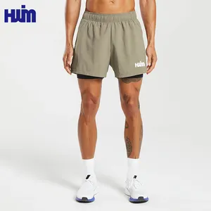 Erkek atletik şort özel Logo ışığı Joggers koşu spor Activewear Slim fit uzun kollu erkek gömlek egzersiz Fitness spor şort