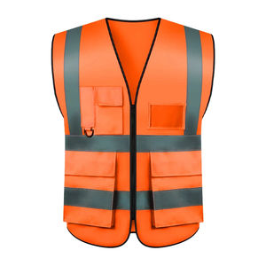 El mejor chaleco de seguridad reflectante de alta visibilidad con chalecos de seguridad de trabajo con múltiples bolsillos, logotipo personalizado, el mejor chaleco de seguridad Unisex - Product Image 4