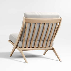 Fauteuil d'appoint Willy avec structure en teck massif, coussins épais, finition naturelle pour une utilisation en intérieur et en extérieur, pour salle à manger et hôtel - Product Image 4