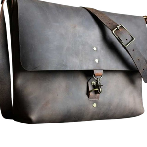 Handmade Vintage Genuine Leather Waterproof Laptop Sling Crossbody Messenger <b>Bag</b> Candy Letter Large Office Casual <b>Men</b> Women - Product Image 1