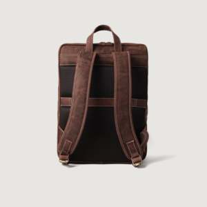 Bedford Vintage Distressed Brown Leather <b>Backpack</b> Durable <b>Strap</b> Lightweight Anti-Theft Polyester Cotton Lining for Daily Outdoor - Product Image 5