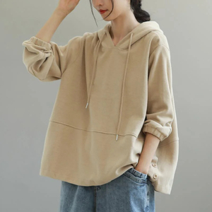 Sudadera con capucha personalizada para mujer, conjunto de Sudadera con capucha recortada de gran tamaño, sudaderas con capucha de algodón, sudaderas de talla grande, moda informal al por mayor - Product Image 5