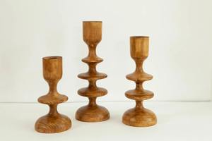 Porte-bougie en bois fait main de qualité supérieure pour bougies décoratives et utilisé dans le style de la maison Disponible au prix d'usine - Product Image 2