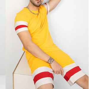 Men's Vintage Casual 100% Polyester Quick Dry Digital Printed T-Shirt Shorts <b>Set</b> Breathable Fashion Print 2-Piece Summer Wear - Product Image 5