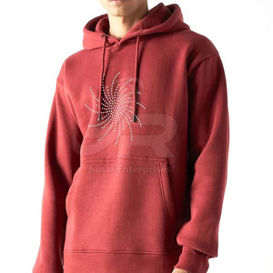 Sweat-shirt à capuche en coton avec strass de luxe, design scintillant, pour les soirées et les sorties - Product Image 3