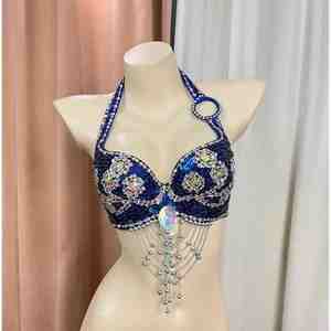 Forte demande avec des ensembles de soutien-gorge et de culottes à prix raisonnable Danse du ventre perlée avec qualité d'exportation - Product Image 2