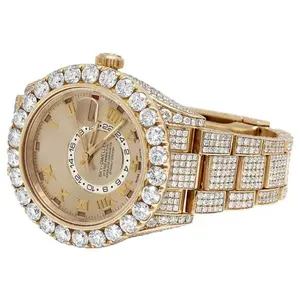 2024 nuevo lujo personalizado automático VVS D Moissanite diamante reloj Correa brillante reloj de hombre y mujer - Product Image 4