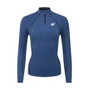 Capas base de equitación de manga larga de Color sólido transpirable de calidad superior Recién llegado Camisa de capa base de equitación - Product Image 1