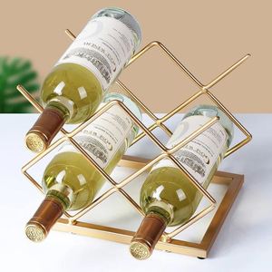 Rose Gold Wine Bottle Storage Rack Holder for Kitchen Home Decoration Dining <b>Table</b> champagne Wine Display Rack Holder bar 2024 - Product Image 5