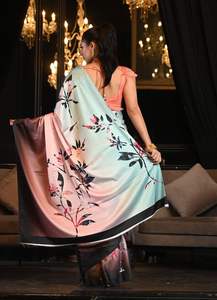 New 2025 Designer <b>Hot</b> Selling Stylish Amazing Trending Heavy Japan Satin All Over Printed <b>Saree</b> At Cheap Rate - Product Image 6