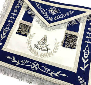 High Quality Custom Masonic Masters Mason Regalia Apron Hand Embroidered Rectangle Fashion <b>Safety</b> <b>Pin</b> Blue Lodge - Product Image 2