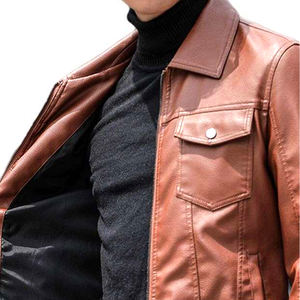 Vente chaude nouvelle mode hommes hiver Biker veste en cuir-haute qualité léger imperméable coupe-vent pas cher prix - Product Image 5