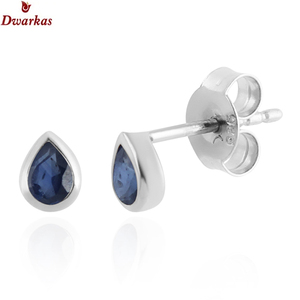 Pendientes de tuerca de doblete de Plata de Ley 925 Unisex de lujo con ajuste de punta de piedra preciosa aguamarina para compromiso boda o fiesta - Product Image 5