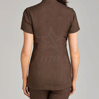 Vêtements de travail pour esthéticiennes de haute qualité en gros, uniformes personnalisés pour spa et ongles, tuniques de salon de beauté, hauts avec poches, polyester et coton