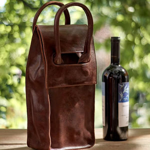 Portador de vino de cuero portátil de primera calidad con logotipo personalizado, bolsa protectora impermeable a prueba de polvo para almacenamiento de fiestas de vino, - Product Image 1