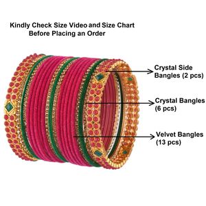 Indian Wedding Bridal <b>Set</b> Indian Jewelry Velvet Bangle Rhinestone CZ Crystal Indian Traditional Wholesale <b>Jewellery</b>, Multi Color - Product Image 4