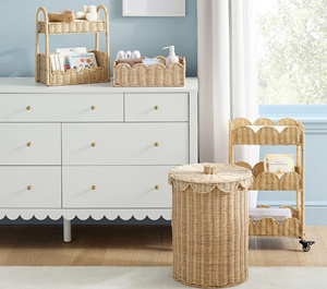 Organizador Apilable Escalonado de Ratán Natural, Organizador Decorativo para Baño y Espacio de Estar, Accesorios de Baño - Product Image 3