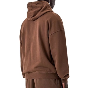 Sweat-shirts à capuche zippés pour hommes, coupe régulière, 100 % coton molletonné tricoté, avec logo personnalisé sur le devant, écologiques, grandes tailles, pour l'hiver, vente en gros - Product Image 6