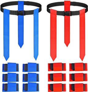 Set sabuk sepak bola bendera dan lingkaran yang dapat disesuaikan dengan <span class=keywords><strong>3</strong></span> bendera Per sabuk untuk permainan aman non-kontak - Product Image 1