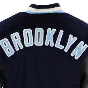 Chaqueta de béisbol de alta calidad para hombre, cálida, transpirable, de lana, personalizada, con bordado de chenilla, Mangas de cuero, chaqueta Bomber Letterman - Product Image 4
