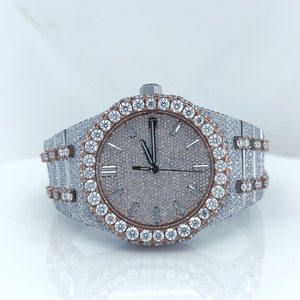 Reloj de Hombre con Diamantes VVS, 42 mm, Acero Inoxidable, Chapado en Oro Rosa, Reloj de Pulsera de Lujo, Estilo Hip Hop, Elegante - Product Image 1