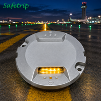 Feu indicateur LED jaune de 8 pouces pour voie de taxi rapide d'aéroport, système d'éclairage de voie de taxi d'aérodrome encastré