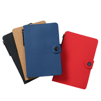 BECOL Bloc-notes combiné en papier kraft de type bouton pour mini-cahier de conception simple avec notes autocollantes N fois et stylo à bille