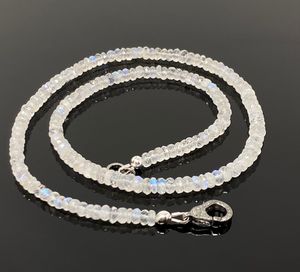 <b>Rainbow</b> Moonstone Beads Necklace Natural Moonstone Gemstone Faceted Rondelle Beads Necklace Wholesale Factory Price Necklace - Product Image 4