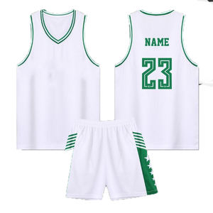 Conjunto de camiseta de baloncesto lisa de talla grande al por mayor, camiseta y pantalones cortos de baloncesto transpirables, uniformes de baloncesto americanos para jóvenes personalizados - Product Image 2
