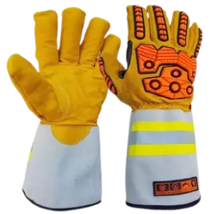 Wholesale Custom Premium 16 Inch Heat Resistant Soft Goatskin Cow Split Leather Working Safety Welding Hand Gloves