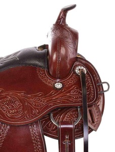 Selle de course de chevaux en cuir souple et légère de type anglais Western Saddle Accessoires d'équitation Export - Product Image 4
