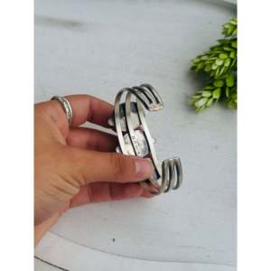 Navajo Handmade Sonoran Gold Turquoise & Sterling <b>Silver</b> Fashion <b>Cuff</b> <b>Bracelet</b> - Product Image 5