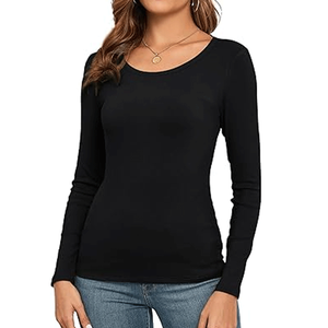 เสื้อยืดแขนยาวทรงเข้ารูป คอกลม ผลิตจากเส้นใยไผ่ เป็นมิตรต่อสิ่งแวดล้อม ระบายอากาศได้ดี แห้งเร็ว แฟชั่นสำหรับผู้หญิง - Product Image 4