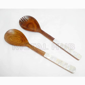 Classic <b>Wooden</b> <b>Salad</b> <b>Server</b> Set with MOP Sustainable Design Business Gift Eco-Friendly Flatware Sets - Product Image 3