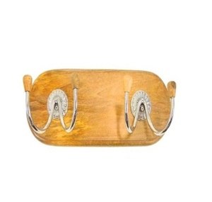Customized Design Home-Used <b>Wood</b> and Zinc Wall Mounted <b>Coat</b> <b>Hooks</b> Snap <b>Hook</b> Shape for Easy Installation - Product Image 3