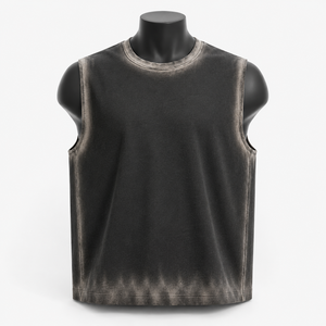 Camiseta sin mangas de algodón para hombre, camiseta informal de verano con cuello redondo, estilo urbano - Product Image 1