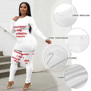Print on Demand Custom Made Long Sleeve Yoga Set 2 Pieces for Women <strong>Shiny</strong> Seashell Design with Round Neck <strong>Top</strong> and Elastic Pants - Product Image 5
